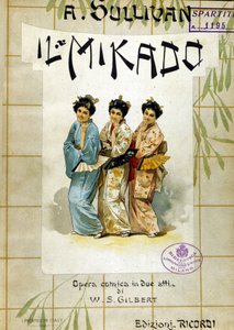 ギルバート＆サリバンの「ミカド」の楽譜。ミラノの音楽院の聖書。 作： School Italian