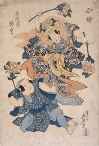 役者（紙に版画） 作： School Japanese