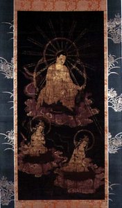釈迦と菩薩 室町時代（1393-1573）（絹本着色） 作： School Japanese
