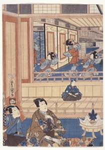 源氏（色木版画）