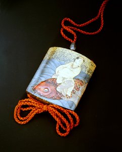 江戸時代の印籠、18世紀後半〜19世紀初頭（金とべっ甲の漆） 作： Japanese School