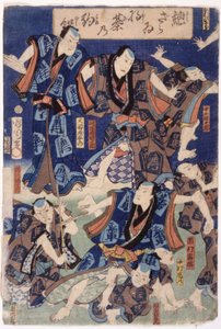 無数の俳優 (トリプティク) (カラー木版画)