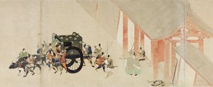 戦国絵物語 六波羅行幸 (戦国絵物語 六波羅行幸) - 無名作 紙本水彩・墨 二巻 作： School Japanese