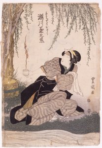 瀬川菊之丞（色木版画） 作： School Japanese