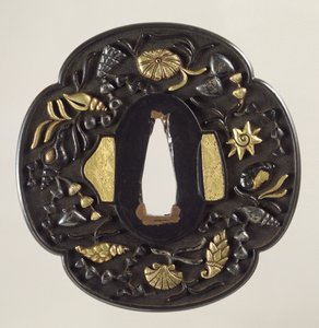 ツバ」ソードガード 江戸時代（1615～1868） 日本（象嵌銅器 作： Japanese School
