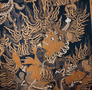 モンスターとジャワのバティック 作： School Javanese