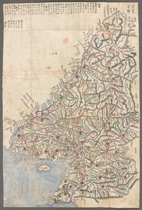 韓国の一地方、 ピストル ステーションと主要ルートを示す韓国の地方の地図 作： School Korean