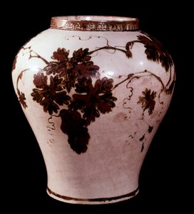 アートコリアン：李朝時代（1392-1910）の磁器甕（かめ）、杜克斯（とくそ）、宮廷美術館 作： School Korean