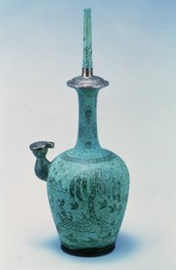 銀地に鳥と木を描いた文様を象嵌したクンディカ 高麗時代（西暦918～1392年） （銅製 作： School Korean