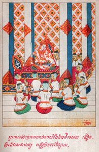 マハジャナカジャタカ。(エングレービング、1910年頃) 作： School Laotian