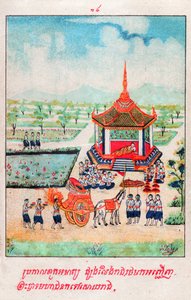 マハジャナカジャタカ。(エングレービング、1910年頃) 作： School Laotian
