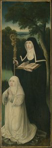 ニヴェルズの聖ゲルトルードとアウグスティノ会の女教皇 作： School Netherlandish