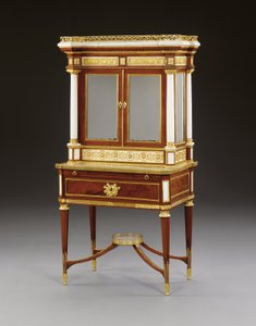 ロシアのオルモルに取り付けられた白い大理石とマホガニーのボヌールデュジュール、1790年頃（オルモル、大理石、マホガニー） 作： School Russian