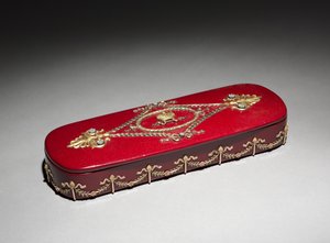 ピーター・カール・ファベルジェ（1846-1920）の会社であるラッカーボックス、ファクトリーN.ルクティンによるボックス、1890年頃（ラッカー、張り子、金、ダイヤモンド）