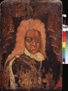 Tsarevich Alexis Petrovitch (1690-1718) の肖像画 (Parsuna)。 ロシアの巨匠による絵画、木に描かれたテンペラ、18 世紀初頭。 ロシアの伝統芸術 作： School Russian