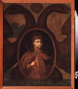 摂政ソフィー アレクセイエフナ ロマノヴァ (1657-1704) の肖像画。 ロシアの巨匠の絵、キャンバスに油彩、1680年頃。古い伝統的なロシア美術 作： School Russian
