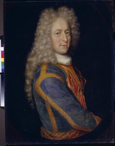 Ivan Yurievich Trubetskoy 元帥 (1667-1750) の肖像 (Ivan Yurievich Trubetskoy の肖像)。 匿名の絵画、キャンバスに油彩