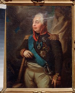 マーシャル プリンス ミハイル クトゥーゾフ (M. ゴレニチェフ クトゥーゾフ) の肖像 (1745-1813). (ナポレオン ボナパルト (1769-1821) によるロシア遠征 (1812) 中のロシア軍の総司令官)。今日のロシアの巨匠の絵 作： School Russian
