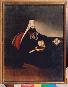 モスクワのメトロポリタン フィラレット (1782-1867) の肖像画。 匿名の絵画、キャンバスに油彩、19 世紀初頭。 ロシアの芸術、原始主義。 国立歴史博物館、モスクワ。 作： School Russian
