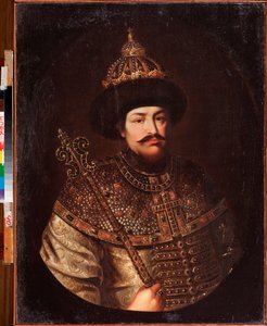 ロシア皇帝アレクシス 1 世ミハイロヴィチ (1629-1676) の肖像画。 ロシアの巨匠による絵画、キャンバスに油彩、18 世紀初頭。 コミ共和国国立美術館、スィクティフカル (ロシア)。