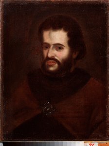 皇帝イヴァン 5 世アレクセイヴィチ (1666-1696) の肖像。 ロシアの巨匠による絵画、キャンバスに油彩、18 世紀初頭。 コミ共和国国立美術館、スィキエフカル (ロシア)。 作： School Russian