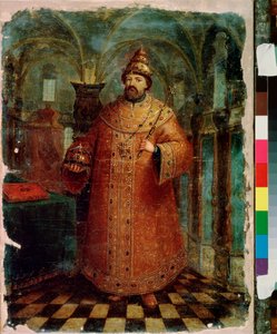 ロシア皇帝ミカエル 1 世 (1596-1645) の肖像画。 ロシアの巨匠による絵画、キャンバスに油彩、17 世紀後半。 古い伝統的なロシアの芸術。 国立ロシア美術館、サンクトペテルブルク。 作： School Russian