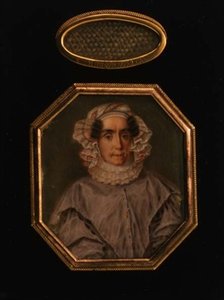プリスコヴィヤ・ミハイロヴナ・トルスタヤ（1777-1844）の肖像（格子状の髪の毛を持つ）1844年頃（水彩・グワッシュ 作： School Russian