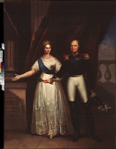 皇帝アレクサンドル 1 世 (1777 ～ 1825 年) とその妻 (エリザベート アレクセイエフナ、バーデンのルイーズ アウグスタ王女) の肖像