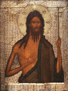 洗礼者聖ヨハネ ロシアのイコン 1560年頃 - パネルにテンペラ