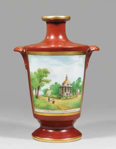 ザポロージアンのコサックを描いた花瓶 1825年頃（磁器 作： School Russian