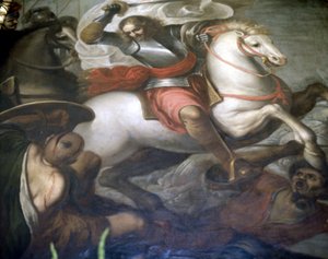 クラビホの戦いでの聖ヤコブ大王の出現 作： School Spanish