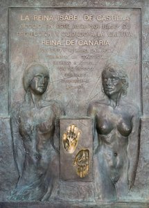 アルカサル庭園のイザベル・オブ・カスティーリャの記念碑（ブロンズ 作： School Spanish