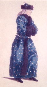 老年期のヴォルテール（1694-1778）のミニチュア肖像画（1770-80年）（水彩・紙