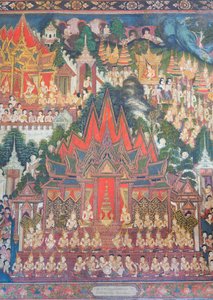 王爺の宮殿、ブッディサワン礼拝堂の壁画 作： School Thai