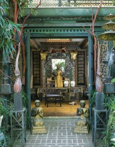タイの屋根飾りのペア（木製塗装 作： School Thai