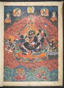 追加。 または。 3049 チベットの芸術家によるチベットの神々を描いた 12 枚の絵のうちの 1 枚、おそらくラサで、1800 年頃    (紙にガッシュ) 作： School Tibetan