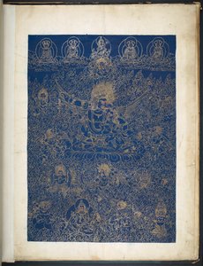 追加。 または。 3050    チベットの芸術家によるチベットの神々を描いた 12 枚の絵のうちの 1 枚、おそらくラサで、1800 年頃    (紙にガッシュ) 作： School Tibetan