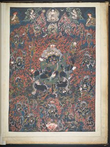 追加。 または。 3051    チベットの芸術家によるチベットの神々を描いた 12 枚の絵のうちの 1 枚、おそらくラサで、1800 年頃    (紙にガッシュ) 作： School Tibetan