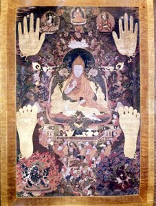 Blo Bzang Rgya ktso、歴史上最も輝かしく重要な第5代ダライ・ラマ。チベットのタイカ、ギメ美術館、パリ 作： School Tibetan