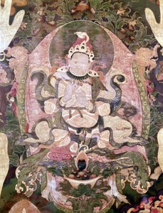 チベットの初代王、グニャ・クリ・バン・ポ（Gnya-khri-bcan-po）。タイカ チベット パリ ギメ美術館