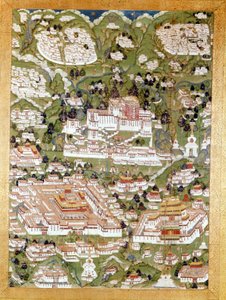 ラサの街の表現、チベット・タイ・カー、ギメ美術館、パリ 作： School Tibetan