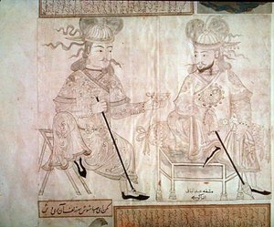アルバム2162より「会話する二人の男」（紙にペンとインク） 作： School Turkish