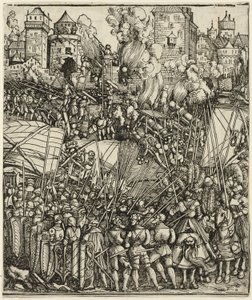 マクシミリアン1世の凱旋門からのニーダーエスターライヒ州からのハンガリー人の追放 作： School of Albrecht Dürer