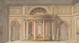 寝室のデザイン、1785～1838年。 作： School of Charles Percier