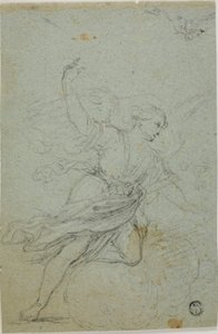 天使アンナンシェート（レクト）；サムソンとライオン（裏面） 作： School of Guido Reni