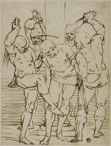キリストの鞭打ち 作： School of Luca Cambiaso