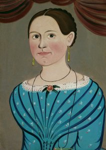 青いドレスを着た女性、c。 1840年。 作： School of William Matthew Prior