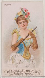 フルート、デューク ブランドのタバコ用の楽器シリーズ N82、1888 年、1888 年。 作： Schumacher and Ettlinger