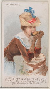 ハーモニカ、デューク ブランドのシガレット用楽器シリーズ N82、1888 年、1888 年。 作： Schumacher and Ettlinger
