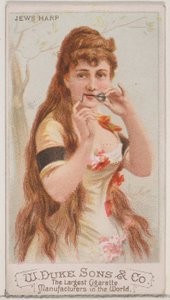 デューク ブランドのタバコ用の楽器シリーズ N82 のユダヤ人のハープ、1888 年、1888 年。 作： Schumacher and Ettlinger